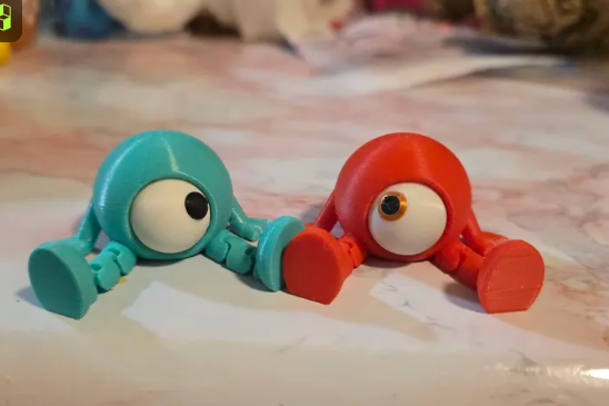 Fun-Eye Guy 3D Printed Toy, Stress Relief Gag Gift, 2 Inch Figure